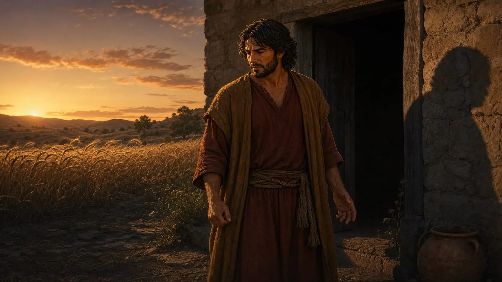 Caim à porta, lidando com sua ira depois de receber a advertência de Deus sobre o pecado