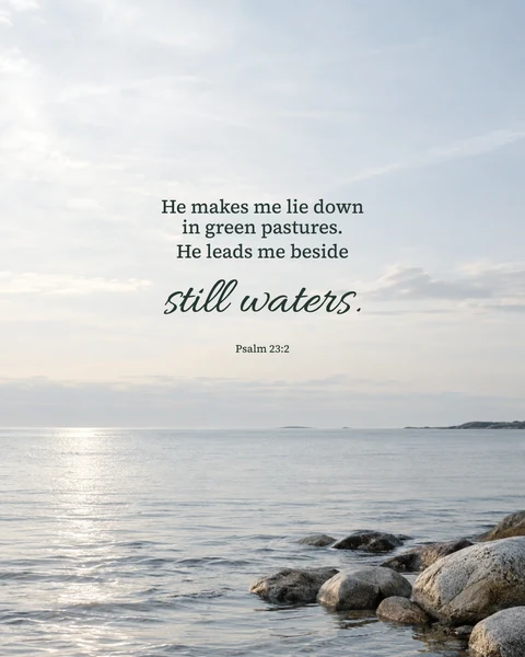 Psalm 23:2 wallpaper — Still waters