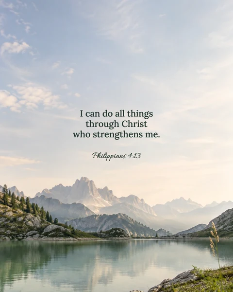 Philippians 4:13 wallpaper — Mountain air