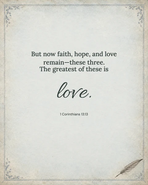 1 Corinthians 13:13 wallpaper — The greatest is love