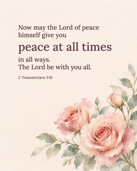 2 Thessalonians 3:16 wallpaper — Peace at all times