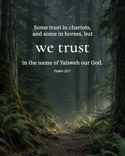 Psalm 20:7 wallpaper — We trust